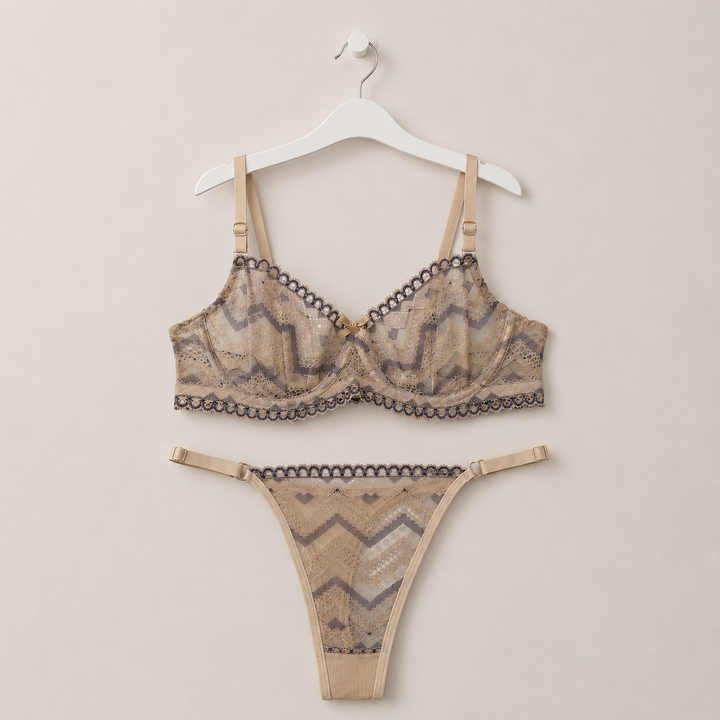 Bej Dantel Tanga Bralet Takımı | Çeyiz & Hediye