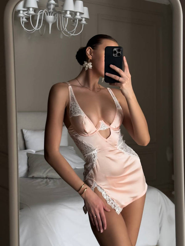 Nude Belle Saten Gecelik