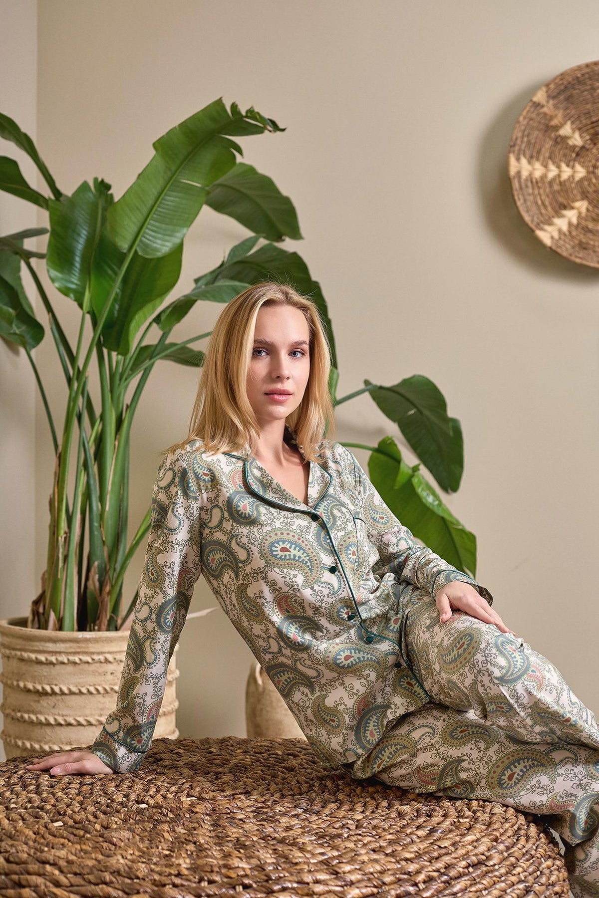 OYSOFT Daria Şal Desenli Kadın Pijama Takımı - 1