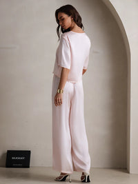 Pure Silk Kadın Yarım Kollu Bisiklet Yaka Pijama Takımı thumbnail 5