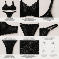 Siyah Dantel Tanga Bralet Takım thumbnail 2