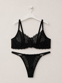 Siyah Dantel Tanga Bralet Takım thumbnail 1