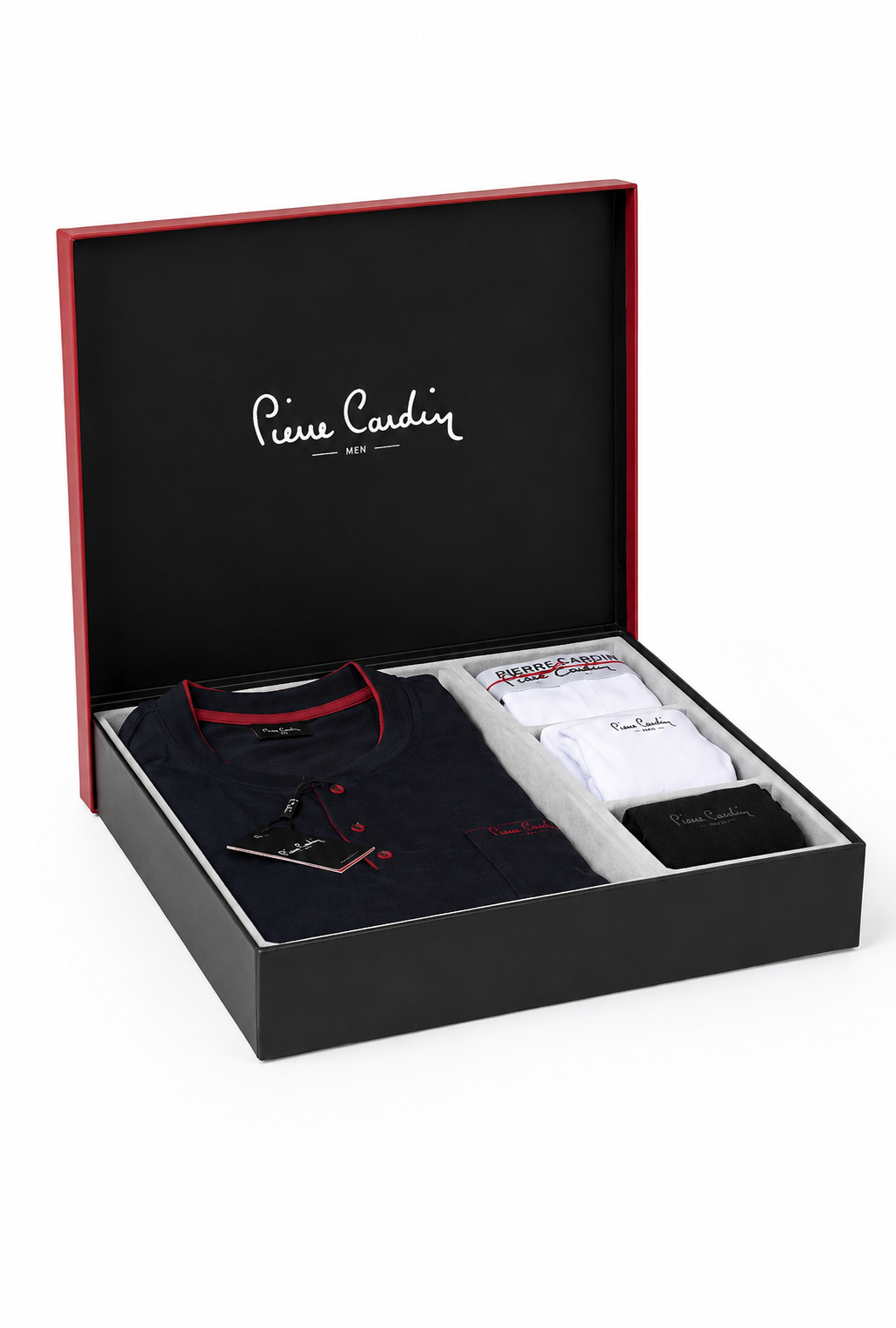 Pierre Cardin 4'lü Erkek Pijama Set Takımı | Pijama + Boxer + Atlet + Çorap - 2