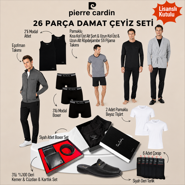 Pierre Cardin 26'lı Damat Çeyiz Seti