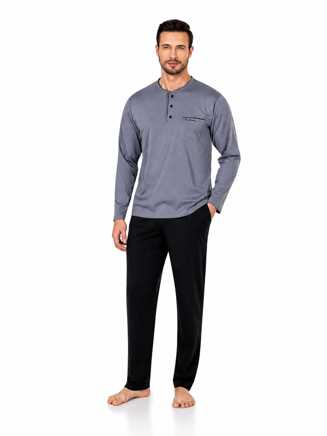 Pierre Cardin 3'lü Ropdöşambır Takımı | Pijama + Rob | %100 Pamuk - 2