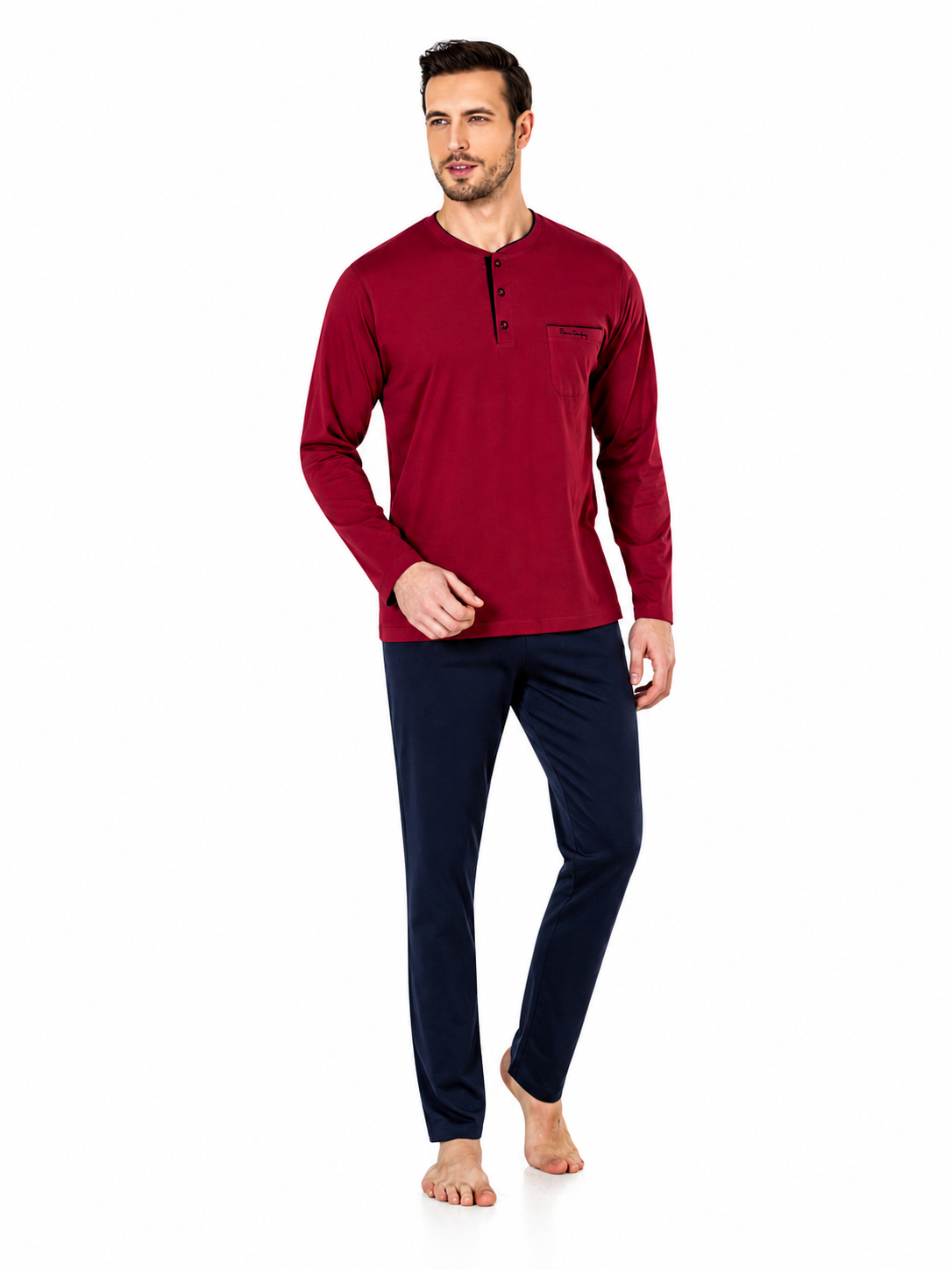 Pierre Cardin 3'lü Ropdöşambır Takımı | Pijama + Rob | %100 Pamuk - 3