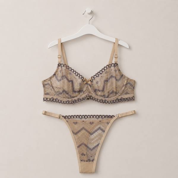 Bej Dantel Tanga Bralet Takımı | Çeyiz & Hediye