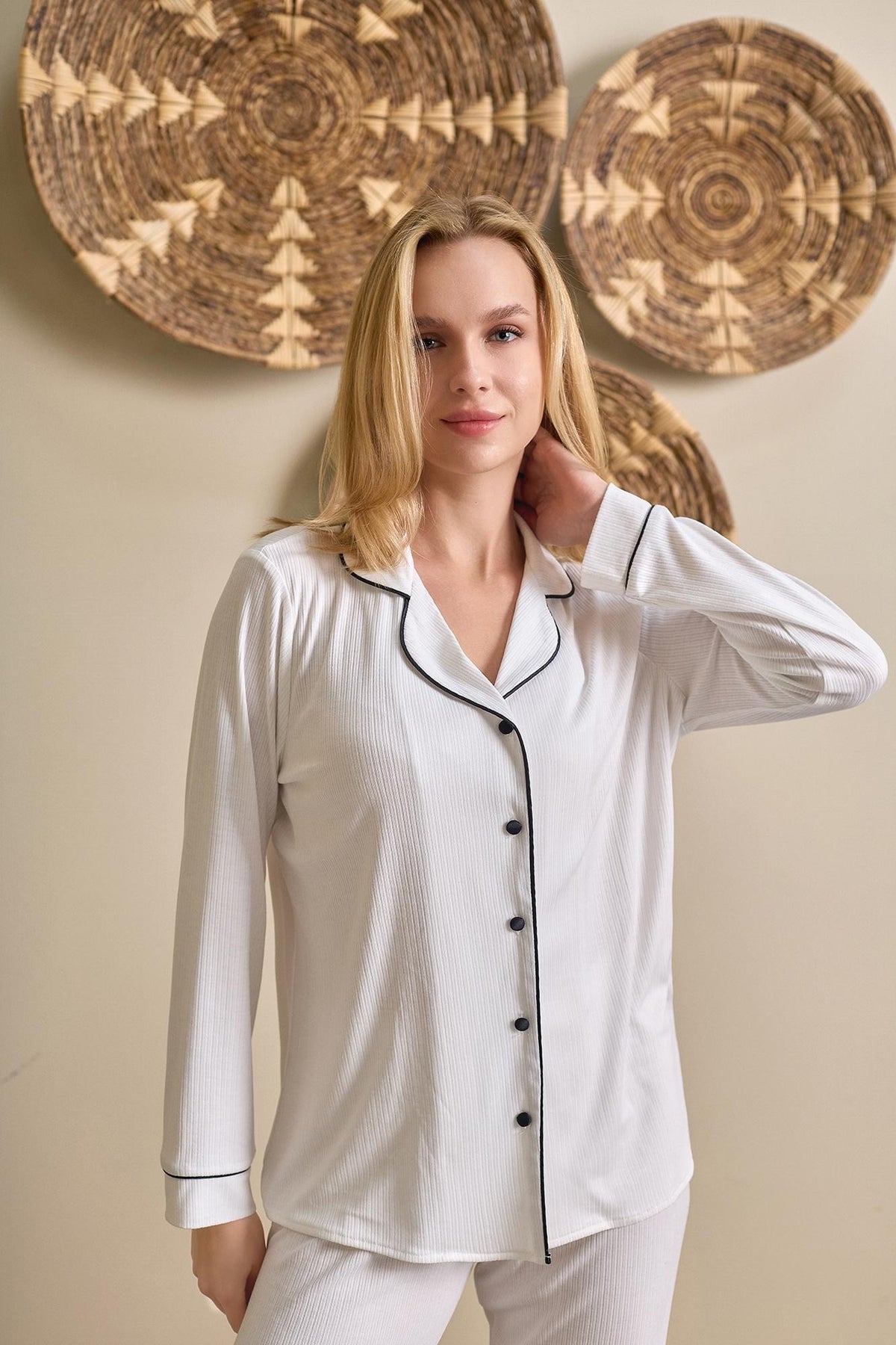 OYSOFT Biyeli Düğmeli Pijama Takımı - 30