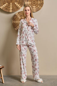 OYSOFT Daria Floral Desenli Kadın Pijama Takımı thumbnail 1