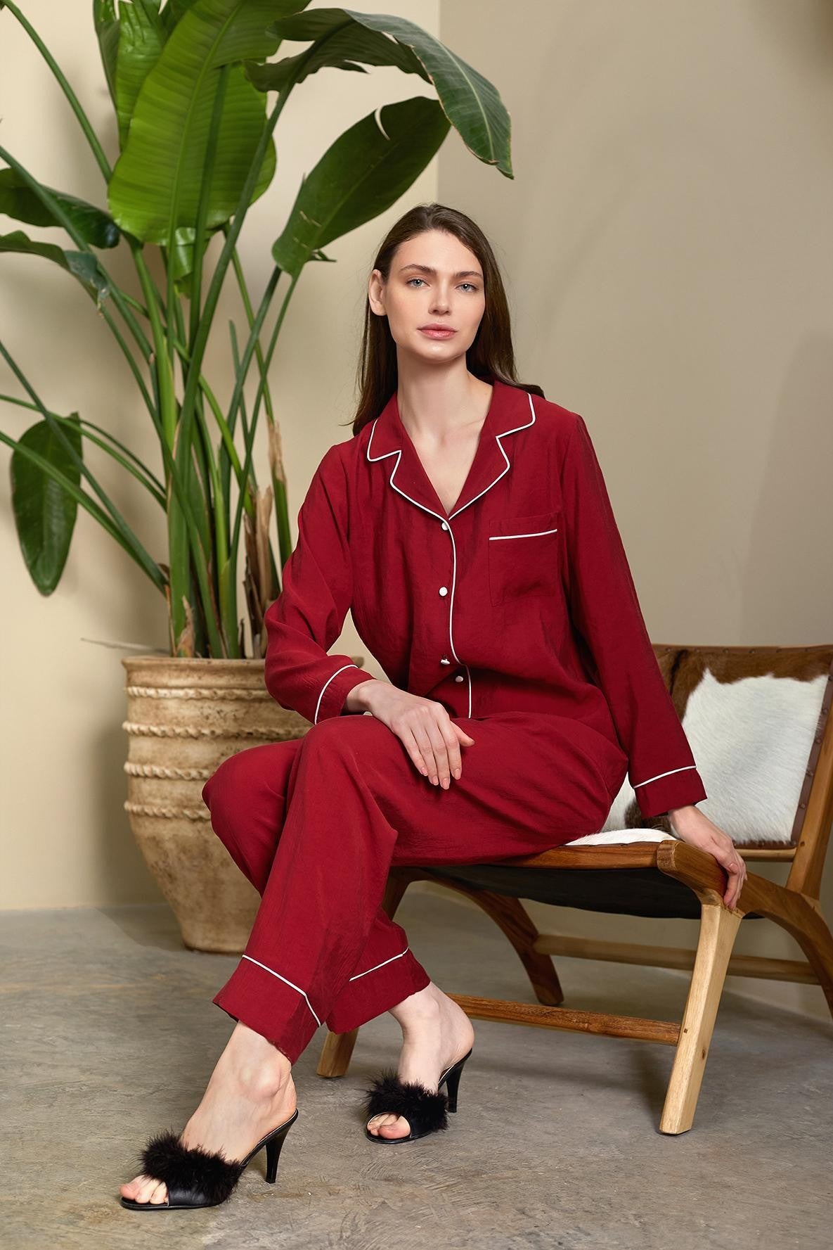 OYSOFT Önden Düğmeli Pijama Takımı - 23