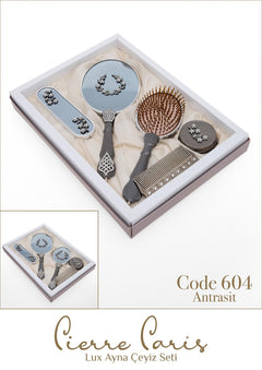 Marpiella Pierre Paris Lux Ayna Çeyiz Seti | Yonca Motifli 5'li Set