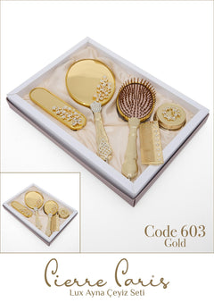 Marpiella Pierre Paris Lux Ayna Çeyiz Seti | Kelebek Motifli 5'li Set